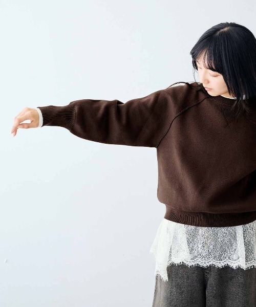 MEDE19F（メデジュウキュウ）の「ＭＥＤＥ１９Ｆ　スウェットライクニット（ニット/セーター・レディース・ネイビー/グレー/ブラウン・LL/L/M）」の19枚目の写真