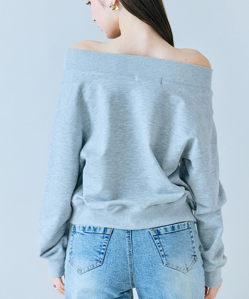 Audie a Muses（オーディアミューズ）の「ラメ裏毛ビジュー付きプルオーバー（Tシャツ/カットソー・レディース・ブラック/グレー・38/42）」の9枚目の写真
