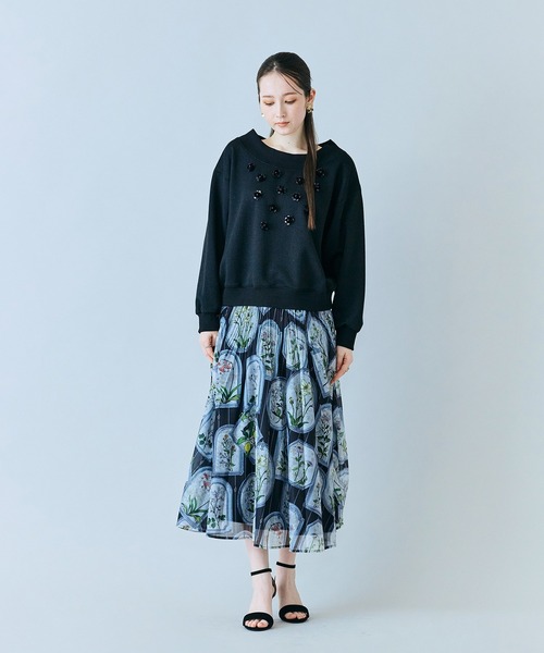 Audie a Muses（オーディアミューズ）の「ラメ裏毛ビジュー付きプルオーバー（Tシャツ/カットソー・レディース・ブラック/グレー・38/42）」の18枚目の写真