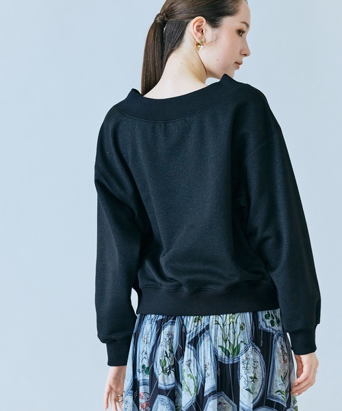 Audie a Muses（オーディアミューズ）の「ラメ裏毛ビジュー付きプルオーバー（Tシャツ/カットソー・レディース・ブラック/グレー・38/42）」の21枚目の写真