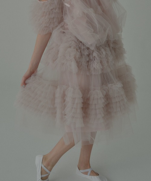 HONEY MI HONEY（ハニーミーハニー）の「tulle knee length skirt（スカート・レディース・グレー/ブラック/ピンク/ホワイト・FREE）」の4枚目の写真