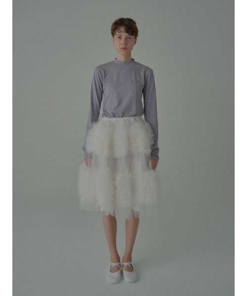 HONEY MI HONEY（ハニーミーハニー）の「tulle knee length skirt（スカート・レディース・グレー/ブラック/ピンク/ホワイト・FREE）」の7枚目の写真