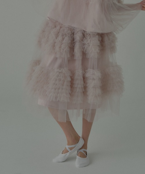 HONEY MI HONEY（ハニーミーハニー）の「tulle knee length skirt（スカート・レディース・グレー/ブラック/ピンク/ホワイト・FREE）」の9枚目の写真