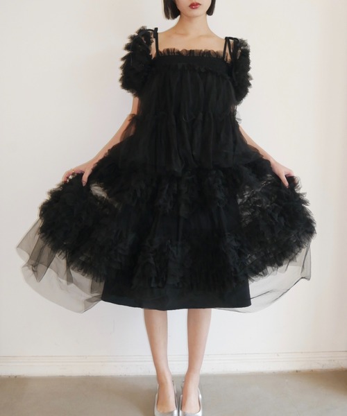 HONEY MI HONEY（ハニーミーハニー）の「tulle knee length skirt（スカート・レディース・グレー/ブラック/ピンク/ホワイト・FREE）」の15枚目の写真