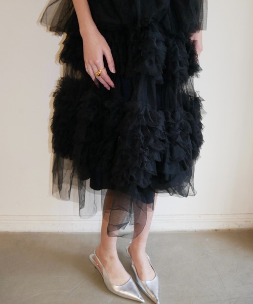 HONEY MI HONEY（ハニーミーハニー）の「tulle knee length skirt（スカート・レディース・グレー/ブラック/ピンク/ホワイト・FREE）」の16枚目の写真