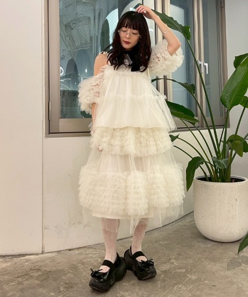 HONEY MI HONEY（ハニーミーハニー）の「tulle knee length skirt（スカート・レディース・グレー/ブラック/ピンク/ホワイト・FREE）」の20枚目の写真