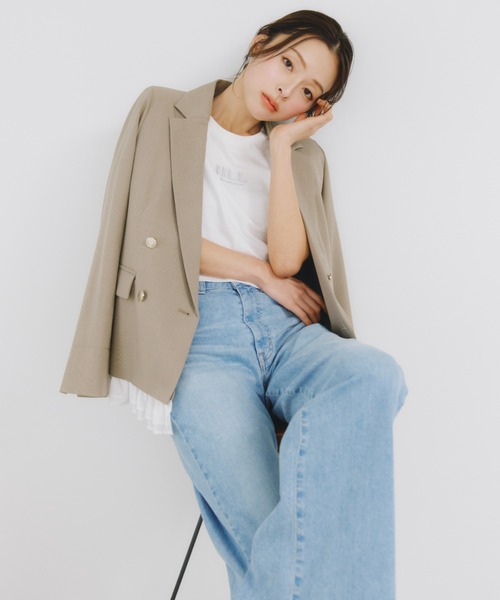 JILL by JILL STUART（ジルバイジルスチュアート）の「【新色追加】ショート丈刺繍ロゴTシャツオーガニックコットン（Tシャツ/カットソー・レディース・ホワイト系その他2/ピンク系その他/ミント/ホワイト系その他/ホワイト系その他3/ブラック・FREE）」の8枚目の写真