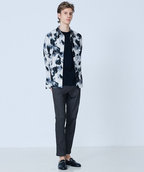 5351 POUR LES HOMMES（ゴーサンゴーイチプールオム）の「【日本製】 レザーパッチ 半袖 T シャツ（Tシャツ/カットソー・メンズ・ブラック/ホワイト・50/48/46/44）」の10枚目の写真