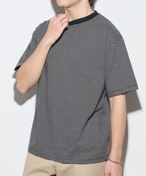 Healthknit(ヘルスニット)の「【Healthknit】26SS Nallow Border Jersey Crewneck S/S 51013(Tシャツ/カットソー・メンズ・ブラック系1/アイボリー系1/アイボリー系2・M/XL/L)」の2枚目の写真