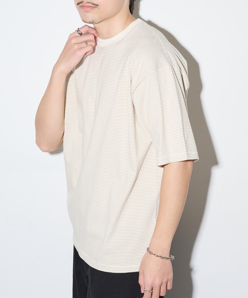 Healthknit(ヘルスニット)の「【Healthknit】26SS Nallow Border Jersey Crewneck S/S 51013(Tシャツ/カットソー・メンズ・ブラック系1/アイボリー系1/アイボリー系2・M/XL/L)」の5枚目の写真