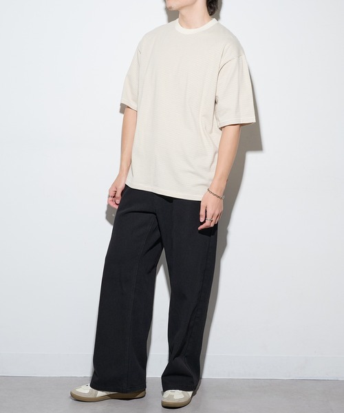 Healthknit(ヘルスニット)の「【Healthknit】26SS Nallow Border Jersey Crewneck S/S 51013(Tシャツ/カットソー・メンズ・ブラック系1/アイボリー系1/アイボリー系2・M/XL/L)」の8枚目の写真