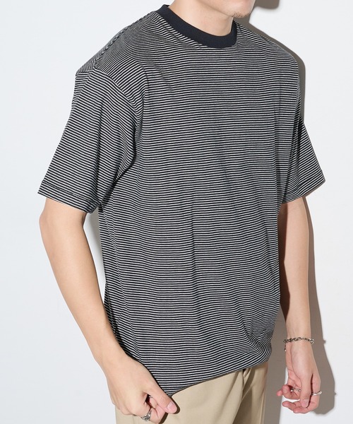 Healthknit(ヘルスニット)の「【Healthknit】26SS Nallow Border Jersey Crewneck S/S 51013(Tシャツ/カットソー・メンズ・ブラック系1/アイボリー系1/アイボリー系2・M/XL/L)」の11枚目の写真