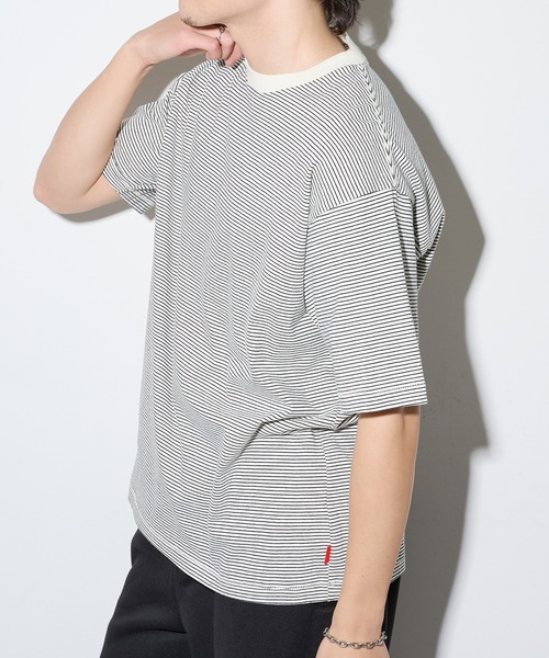 Healthknit(ヘルスニット)の「【Healthknit】26SS Nallow Border Jersey Crewneck S/S 51013(Tシャツ/カットソー・メンズ・ブラック系1/アイボリー系1/アイボリー系2・M/XL/L)」の17枚目の写真