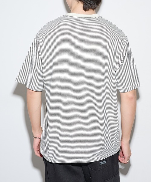 Healthknit(ヘルスニット)の「【Healthknit】26SS Nallow Border Jersey Crewneck S/S 51013(Tシャツ/カットソー・メンズ・ブラック系1/アイボリー系1/アイボリー系2・M/XL/L)」の19枚目の写真