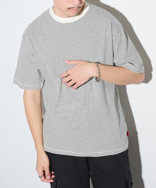 Healthknit(ヘルスニット)の「【Healthknit】26SS Nallow Border Jersey Crewneck S/S 51013(Tシャツ/カットソー・メンズ・ブラック系1/アイボリー系1/アイボリー系2・M/XL/L)」の14枚目の写真
