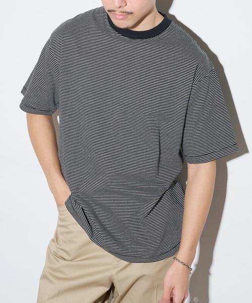 Healthknit(ヘルスニット)の「【Healthknit】26SS Nallow Border Jersey Crewneck S/S 51013(Tシャツ/カットソー・メンズ・ブラック系1/アイボリー系1/アイボリー系2・M/XL/L)」の9枚目の写真