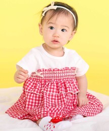 SLAP SLIP BABY | 【お揃い】チェックレーススカート付きスモッキングボディミニベビー(70~80cm)(その他ベビー用品)