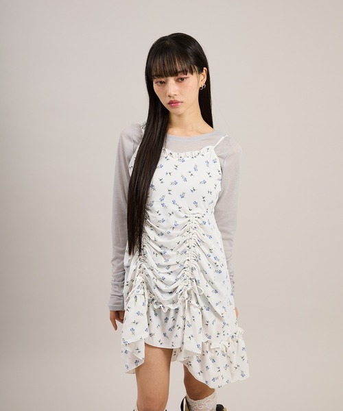 apres jour mignon（アプレジュールミニョン）の「袖シャーリングトップス（Tシャツ/カットソー・レディース・グレー/ピンク/ホワイト系その他/ホワイト/ブルー・フリー/LARGE）」の10枚目の写真