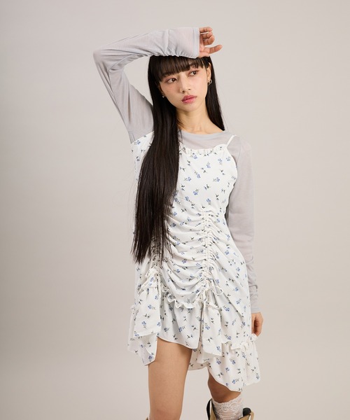 apres jour mignon（アプレジュールミニョン）の「袖シャーリングトップス（Tシャツ/カットソー・レディース・グレー/ピンク/ホワイト系その他/ホワイト/ブルー・フリー/LARGE）」の11枚目の写真