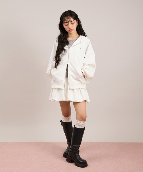 apres jour mignon（アプレジュールミニョン）の「袖シャーリングトップス（Tシャツ/カットソー・レディース・グレー/ピンク/ホワイト系その他/ホワイト/ブルー・フリー/LARGE）」の7枚目の写真