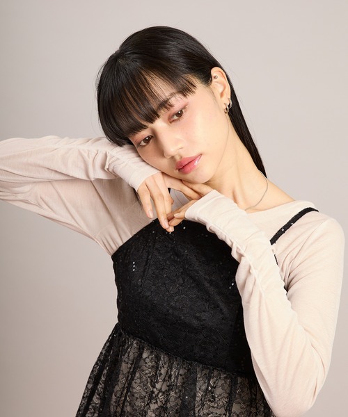 apres jour mignon（アプレジュールミニョン）の「袖シャーリングトップス（Tシャツ/カットソー・レディース・グレー/ピンク/ホワイト系その他/ホワイト/ブルー・フリー/LARGE）」の18枚目の写真