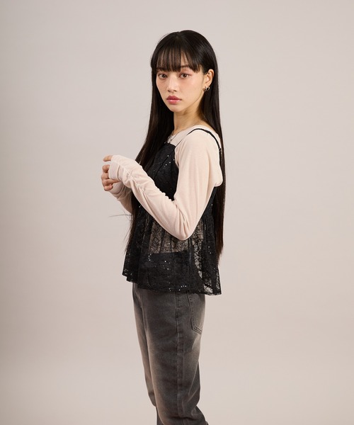 apres jour mignon（アプレジュールミニョン）の「袖シャーリングトップス（Tシャツ/カットソー・レディース・グレー/ピンク/ホワイト系その他/ホワイト/ブルー・フリー/LARGE）」の20枚目の写真