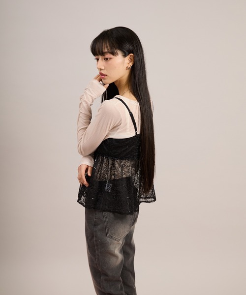 apres jour mignon（アプレジュールミニョン）の「袖シャーリングトップス（Tシャツ/カットソー・レディース・グレー/ピンク/ホワイト系その他/ホワイト/ブルー・フリー/LARGE）」の22枚目の写真