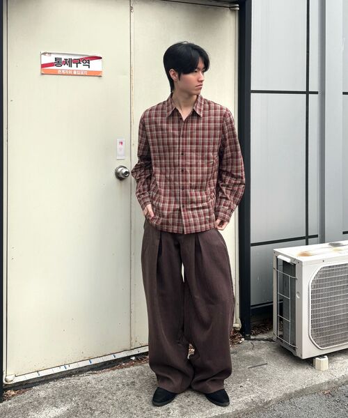 eastserviceshop（イーストサービスショップ）の「ヴィンテージクラシックチェックシャツ - ブリック（シャツ/ブラウス・レディース・バーガンディー・SMALL/MEDIUM/LARGE）」の6枚目の写真
