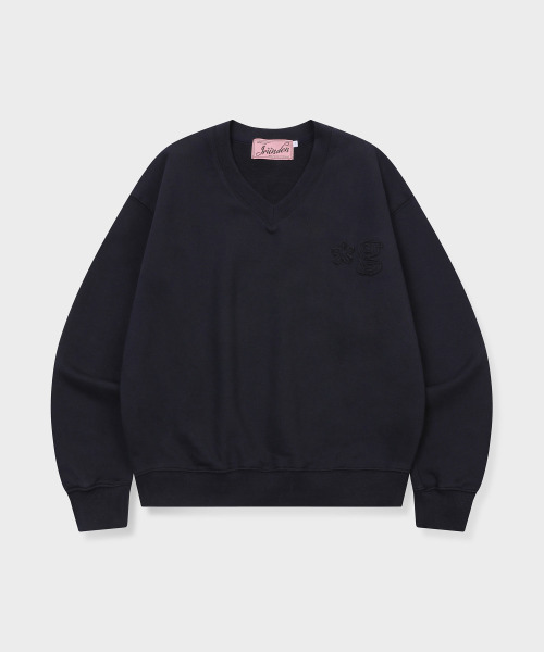 GRUNDEN(グルンデン)の「SIGNATURE LOGO V NECK SWEATSHIRT (DARK NAVY)(スウェット・レディース・その他・unisex M/unisex L)」の1枚目の写真