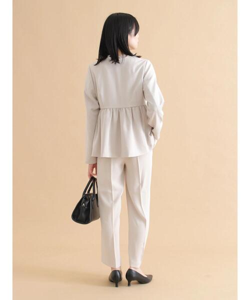 sm2rhythm（サマンサモスモスリズム）の「ペプラムジャケット【セットアップ可】（ノーカラージャケット・レディース・ブラック/ライトベージュ・F）」の12枚目の写真