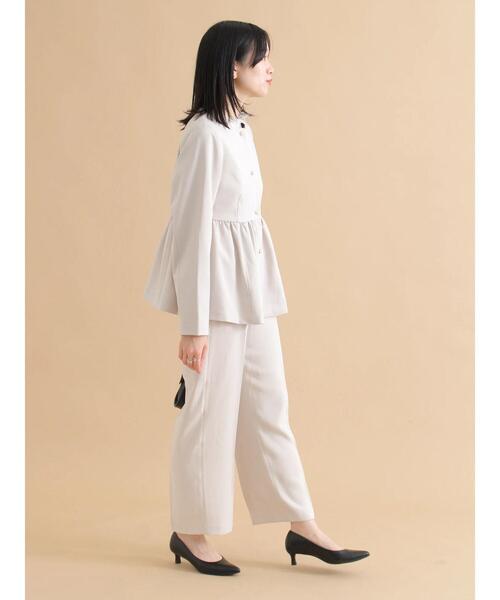 sm2rhythm（サマンサモスモスリズム）の「ペプラムジャケット【セットアップ可】（ノーカラージャケット・レディース・ブラック/ライトベージュ・F）」の13枚目の写真