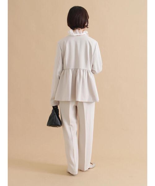 sm2rhythm（サマンサモスモスリズム）の「ペプラムジャケット【セットアップ可】（ノーカラージャケット・レディース・ブラック/ライトベージュ・F）」の16枚目の写真