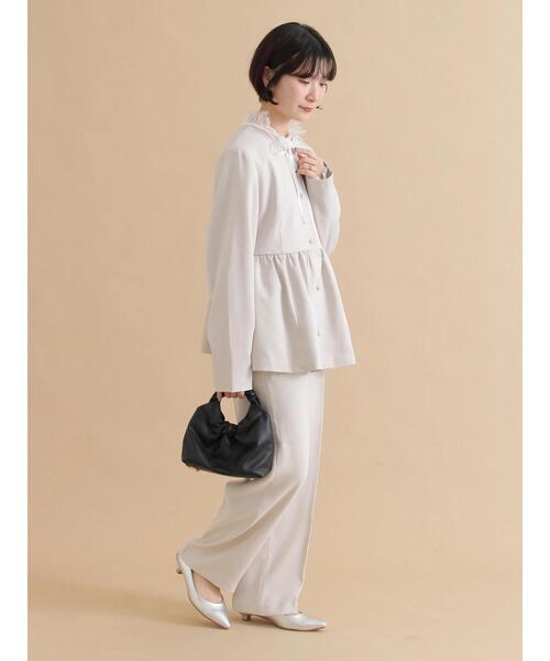 sm2rhythm（サマンサモスモスリズム）の「ペプラムジャケット【セットアップ可】（ノーカラージャケット・レディース・ブラック/ライトベージュ・F）」の18枚目の写真