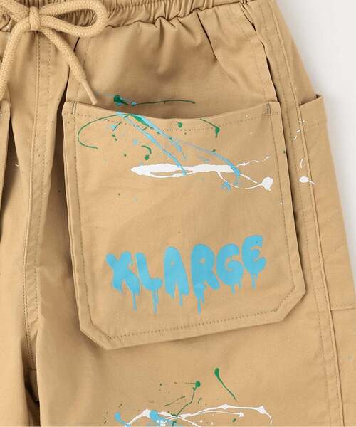 XLARGE KIDS（エクストララージキッズ）の「【人気商品再入荷】【直営店で取り扱い無し】ペイントショートパンツ（その他パンツ・キッズ・カーキ/ベージュ・140cm/130cm/120cm/110cm/100cm）」の5枚目の写真