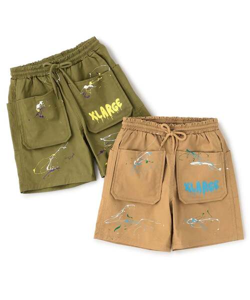 XLARGE KIDS（エクストララージキッズ）の「【人気商品再入荷】【直営店で取り扱い無し】ペイントショートパンツ（その他パンツ・キッズ・カーキ/ベージュ・140cm/130cm/120cm/110cm/100cm）」の9枚目の写真