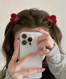 pyornim（ピョルニム）の「【26年春夏新作】【２Pセット】ハートモチーフミニヘアクリップ（バレッタ/ヘアクリップ）」