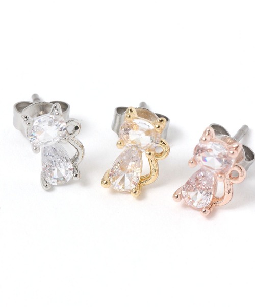 LAKOLE（ラコレ）の「キャットビジューピアス / 656191（ピアス（両耳用）・レディース・その他1/その他2/ピンク系その他・FREE）」の5枚目の写真