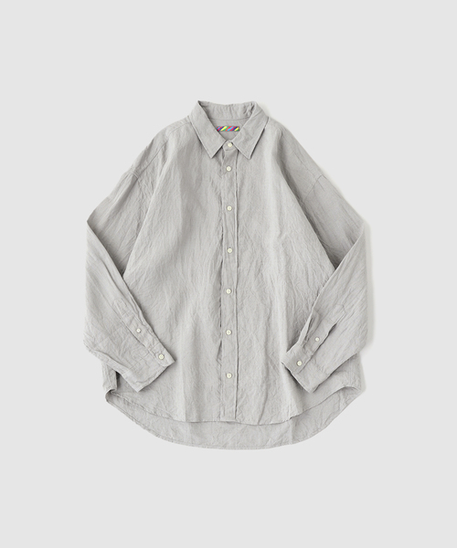 is-ness(イズネス)の「is-ness / イズネス Linen Long-Sleeve Shirt(シャツ/ブラウス・メンズ・ホワイト/ライトグレー・LARGE/MEDIUM)」の1枚目の写真