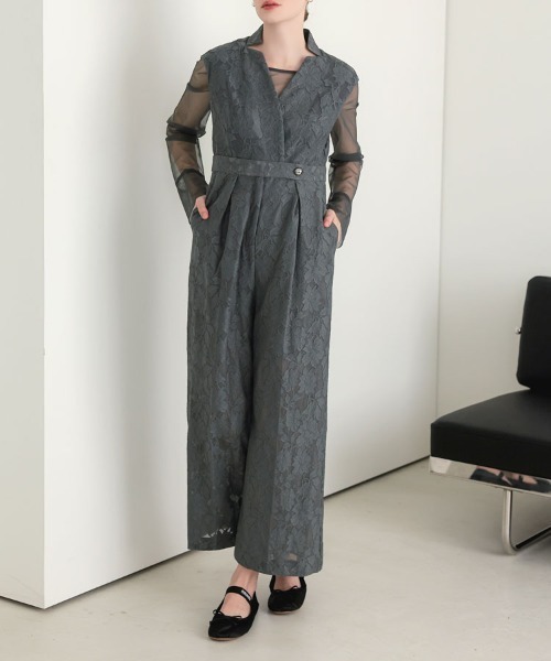 DONOBAN（ドノバン）の「【ANDRESD】bonding lace all-in-one dress 結婚式 ワンピース パーティードレス オケージョンドレス お呼ばれ 二次会 成人式 同窓会（ドレス・レディース・ブラック/ブルーグレー・S/M/L）」の18枚目の写真