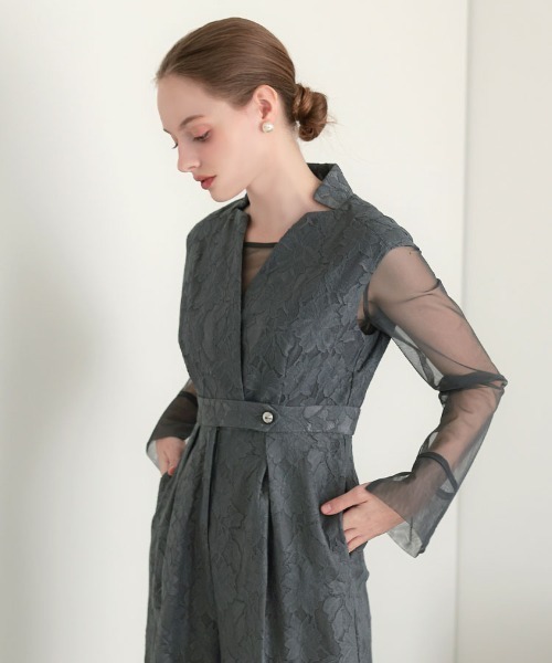 DONOBAN（ドノバン）の「【ANDRESD】bonding lace all-in-one dress 結婚式 ワンピース パーティードレス オケージョンドレス お呼ばれ 二次会 成人式 同窓会（ドレス・レディース・ブラック/ブルーグレー・S/M/L）」の19枚目の写真