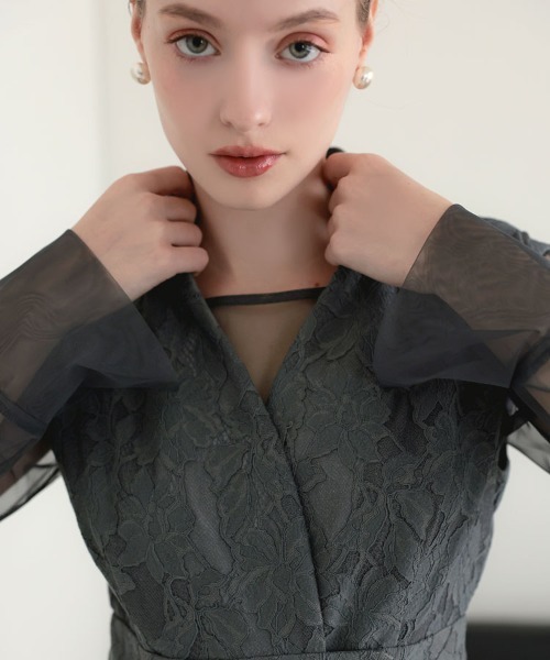 DONOBAN（ドノバン）の「【ANDRESD】bonding lace all-in-one dress 結婚式 ワンピース パーティードレス オケージョンドレス お呼ばれ 二次会 成人式 同窓会（ドレス・レディース・ブラック/ブルーグレー・S/M/L）」の20枚目の写真