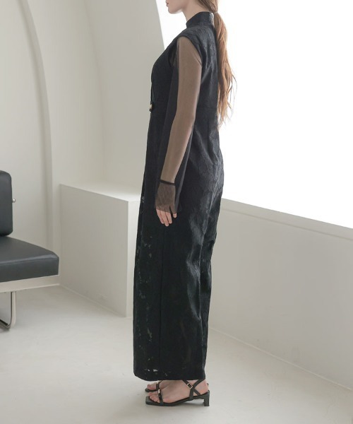 DONOBAN（ドノバン）の「【ANDRESD】bonding lace all-in-one dress 結婚式 ワンピース パーティードレス オケージョンドレス お呼ばれ 二次会 成人式 同窓会（ドレス・レディース・ブラック/ブルーグレー・S/M/L）」の7枚目の写真
