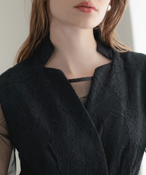 DONOBAN（ドノバン）の「【ANDRESD】bonding lace all-in-one dress 結婚式 ワンピース パーティードレス オケージョンドレス お呼ばれ 二次会 成人式 同窓会（ドレス・レディース・ブラック/ブルーグレー・S/M/L）」の9枚目の写真