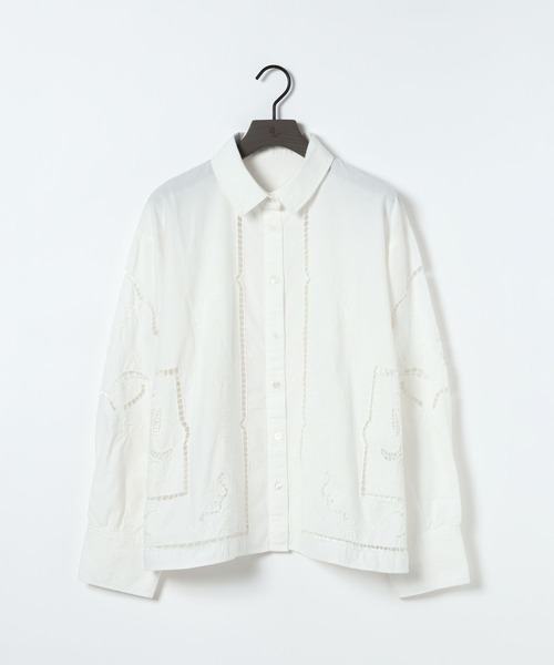 eL(エル)の「【eL】Embroidery Cutwork Shirt/612121(スカート・レディース・オフホワイト/ブラック・FREE)」の1枚目の写真