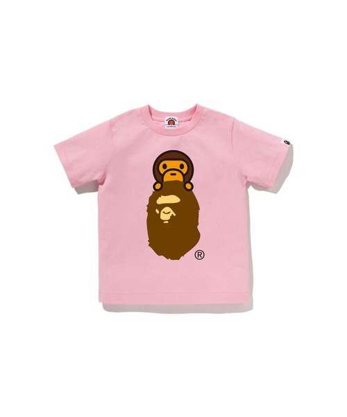 A BATHING APE（アベイシングエイプ）の「MILO ON APE HEAD TEE（Tシャツ/カットソー・キッズ・ブラック/ホワイト/グリーン/ピンク/オレンジ・140/120/130/100/110/90）」の4枚目の写真