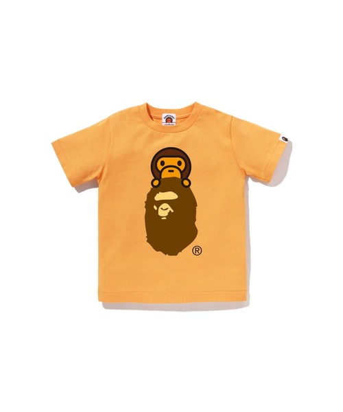 A BATHING APE（アベイシングエイプ）の「MILO ON APE HEAD TEE（Tシャツ/カットソー・キッズ・ブラック/ホワイト/グリーン/ピンク/オレンジ・140/120/130/100/110/90）」の5枚目の写真