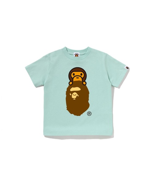 A BATHING APE（アベイシングエイプ）の「MILO ON APE HEAD TEE（Tシャツ/カットソー・キッズ・ブラック/ホワイト/グリーン/ピンク/オレンジ・140/120/130/100/110/90）」の3枚目の写真