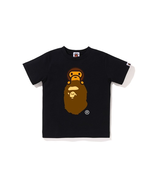 A BATHING APE（アベイシングエイプ）の「MILO ON APE HEAD TEE（Tシャツ/カットソー・キッズ・ブラック/ホワイト/グリーン/ピンク/オレンジ・140/120/130/100/110/90）」の2枚目の写真