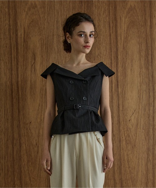 Wide Collar Off-Shoulder Top 2 オフショルワイドカラートップ 2 