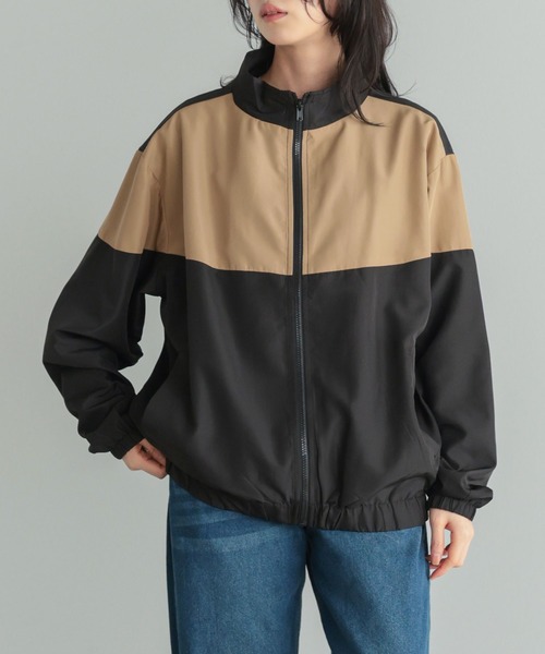 itto...(イット)の「配色スタンドカラージップアップブルゾン(ブルゾン・レディース・ブラック/ベージュ・M)」の10枚目の写真